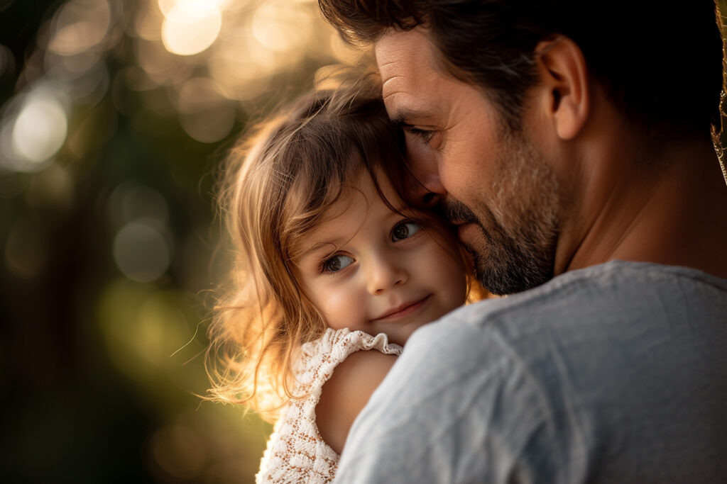 portrait non traditional family with single father